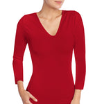 TOPS ESSENTIAL UNIFORM - V NECK - LONG SLEEVE