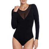 BODYSUIT ESSENTIAL SHEER V NECK